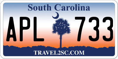 SC license plate APL733