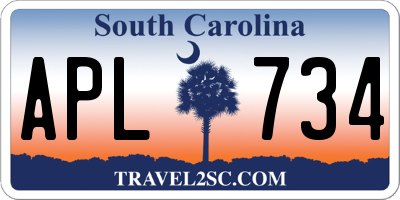 SC license plate APL734