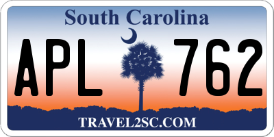SC license plate APL762