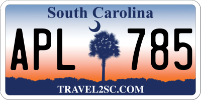 SC license plate APL785
