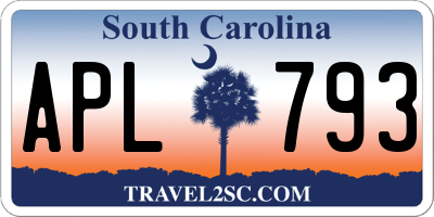 SC license plate APL793