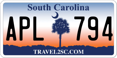 SC license plate APL794