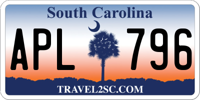 SC license plate APL796