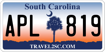 SC license plate APL819