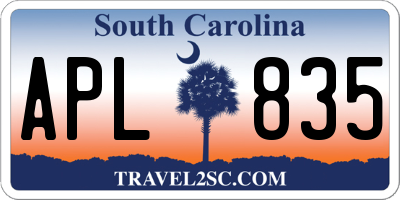 SC license plate APL835