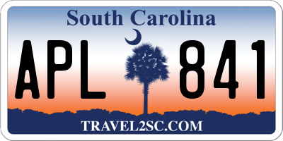 SC license plate APL841