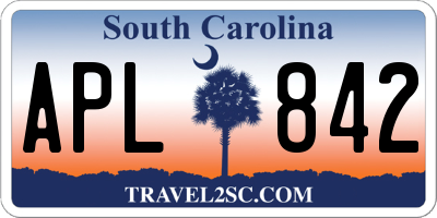 SC license plate APL842