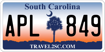 SC license plate APL849