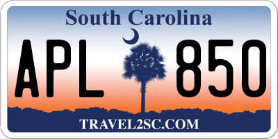 SC license plate APL850