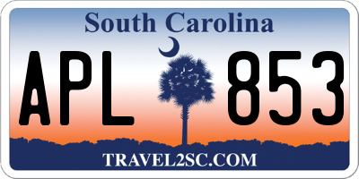 SC license plate APL853
