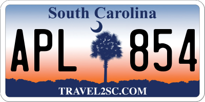 SC license plate APL854