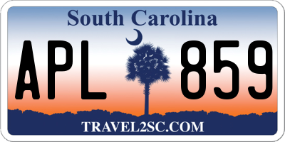 SC license plate APL859