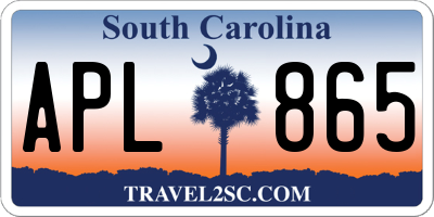SC license plate APL865