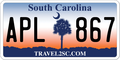 SC license plate APL867