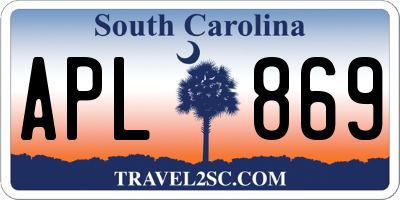 SC license plate APL869