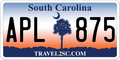 SC license plate APL875