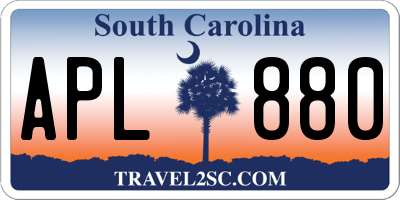 SC license plate APL880