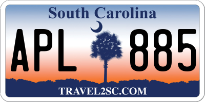 SC license plate APL885