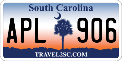 SC license plate APL906
