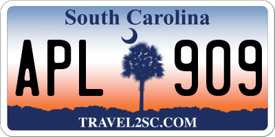SC license plate APL909