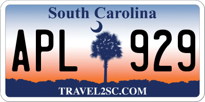 SC license plate APL929