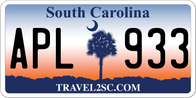 SC license plate APL933