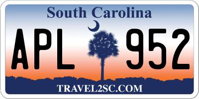 SC license plate APL952