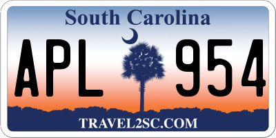 SC license plate APL954