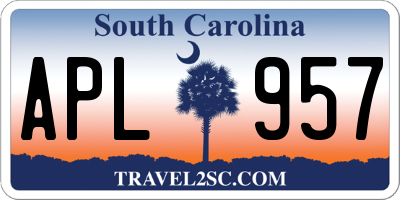 SC license plate APL957