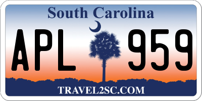 SC license plate APL959