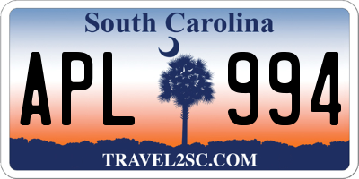 SC license plate APL994