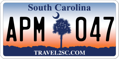 SC license plate APM047