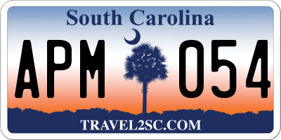 SC license plate APM054