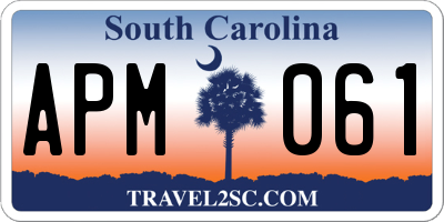 SC license plate APM061