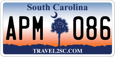 SC license plate APM086