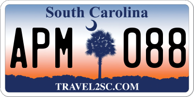 SC license plate APM088