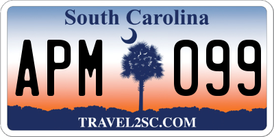 SC license plate APM099