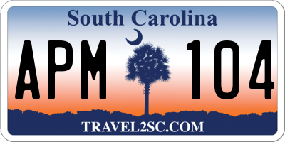 SC license plate APM104