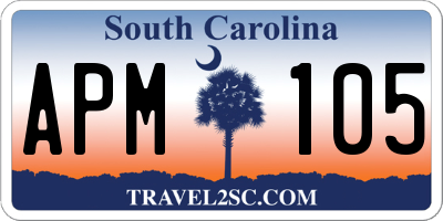 SC license plate APM105