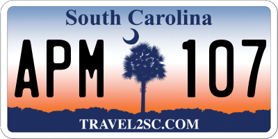 SC license plate APM107
