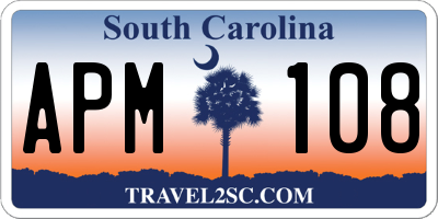 SC license plate APM108
