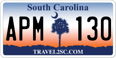 SC license plate APM130