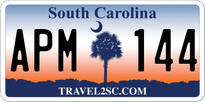 SC license plate APM144