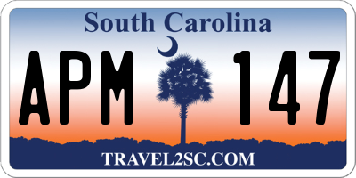 SC license plate APM147