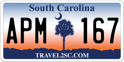 SC license plate APM167