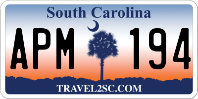SC license plate APM194