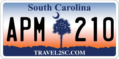 SC license plate APM210
