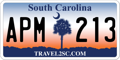 SC license plate APM213