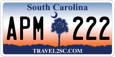 SC license plate APM222