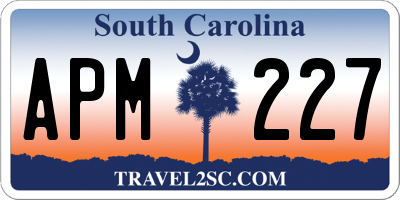 SC license plate APM227